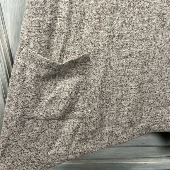 Soft Surroundings Heathered Brown Brushed Knit Softie Handkerchief Hem Tunic Top - Picture 4 of 8